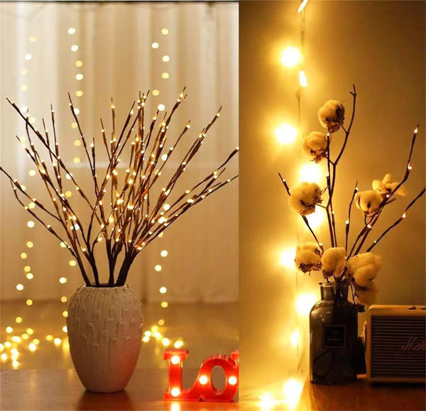🎄LED Willow Branch Lights Battery-Powered Twig Light