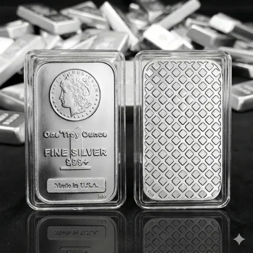 🔥Last Day 50% OFF - Highland Mint 1 oz Morgan Head .999+ Fine Silver Bar