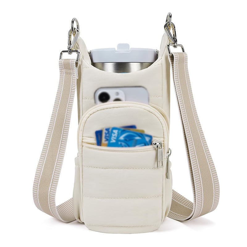 Water Bottle Carrier Crossbody Bag for Women