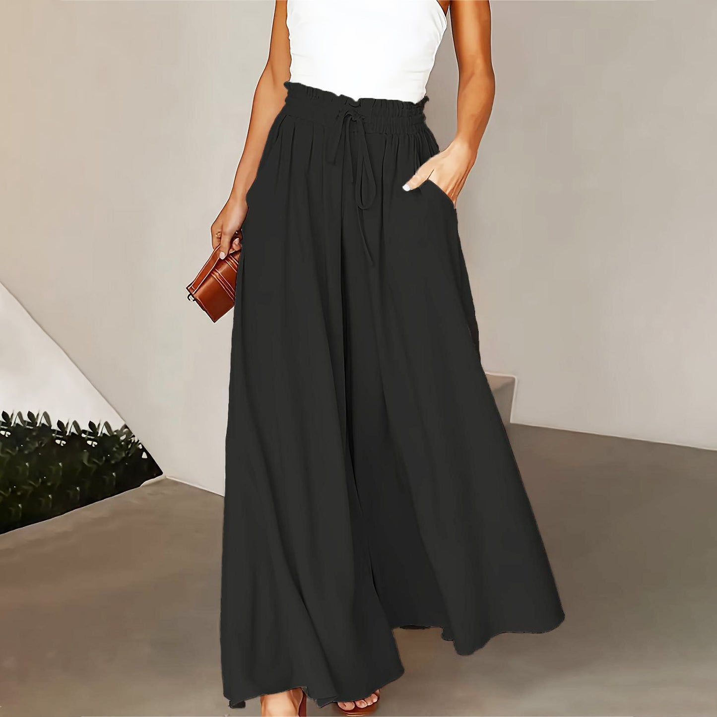 45% Off Women's High-Waisted Wide-Leg Pants