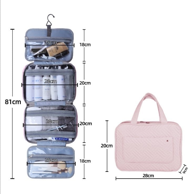 🔥 Toiletry Bag For Women With Hanging Hook
