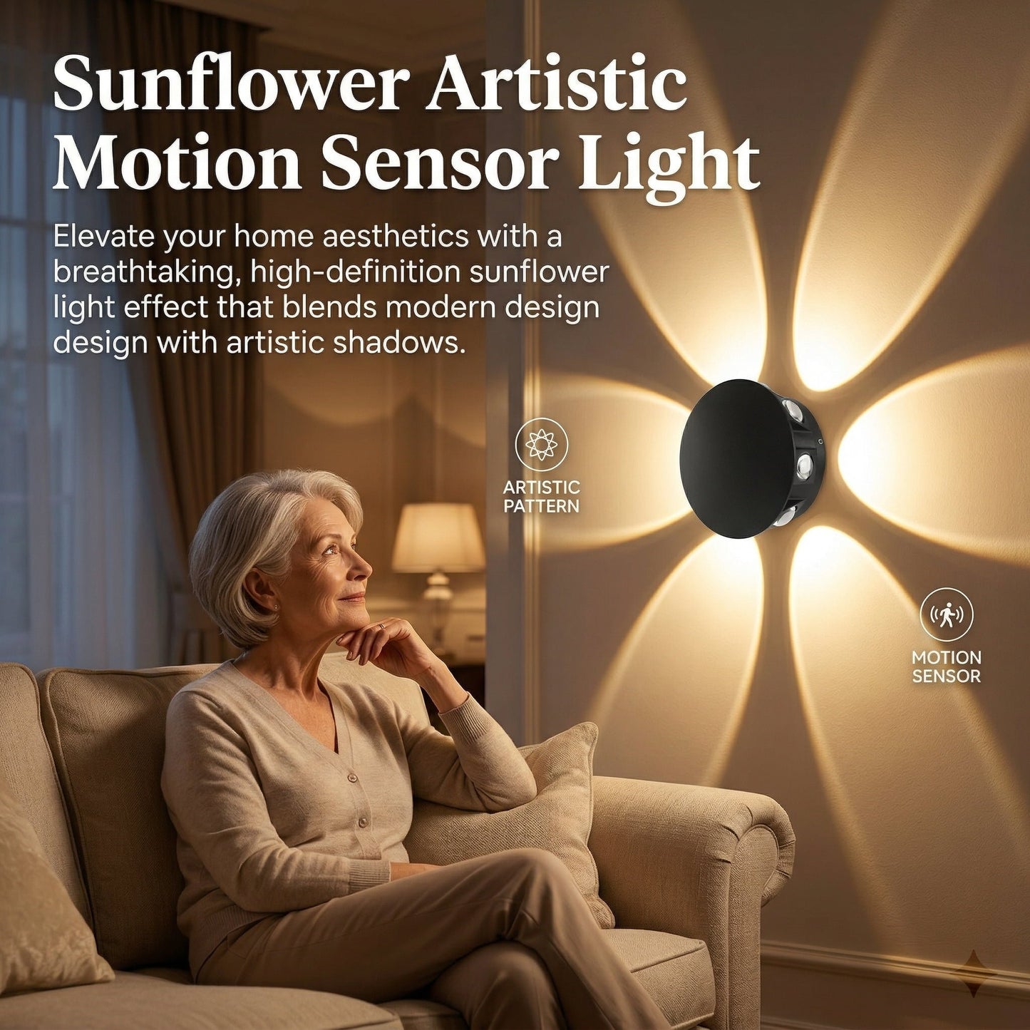 🔥2026 HOT SALE 49% OFF - Artistic Sunflower Wireless Motion Sensor Wall Light