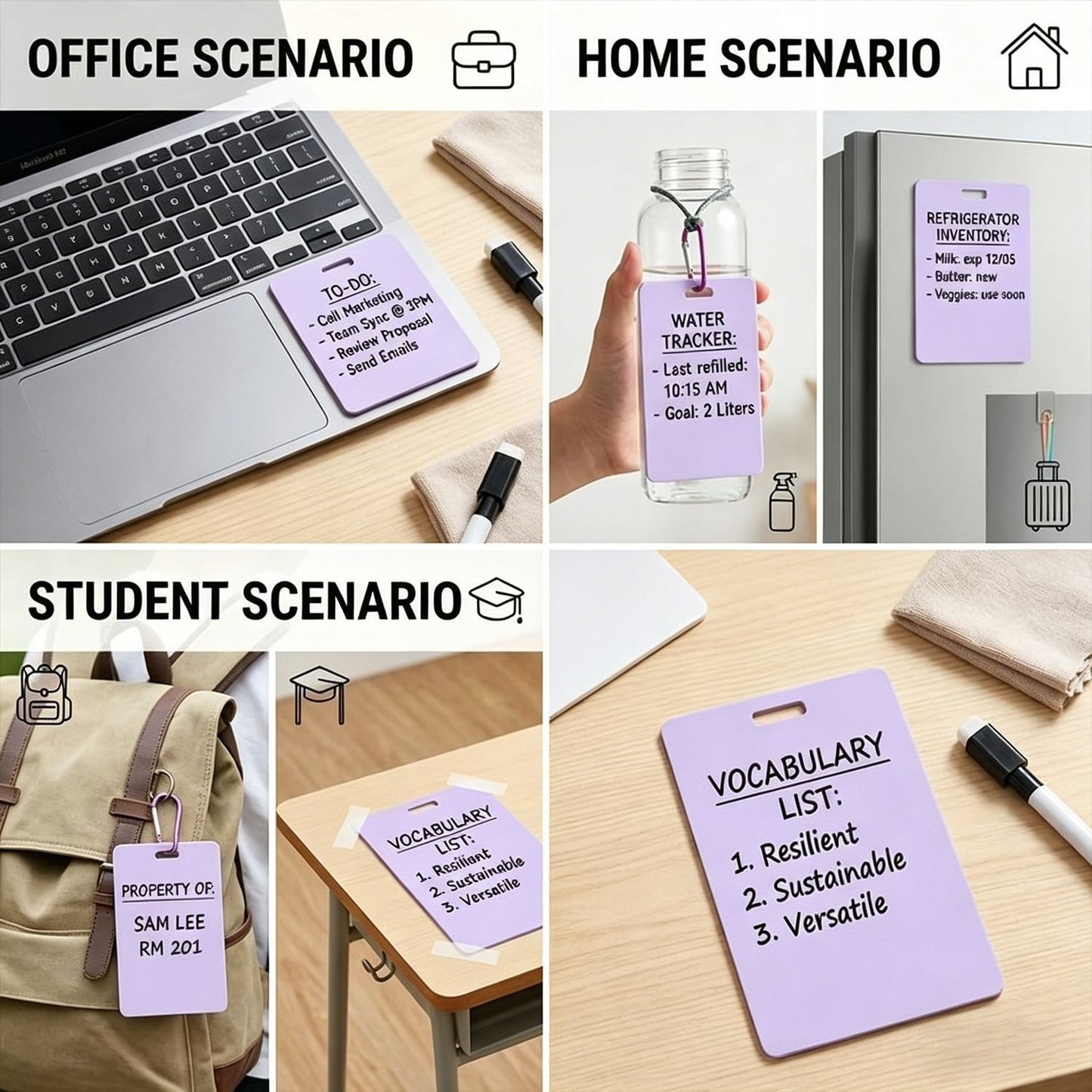🩺Erasable Badge Note | Dual-Side Writable, Fade-Proof & No Blur (🖊Write. Wipe. Repeat.) 🎁Free Badge Clip Included📋