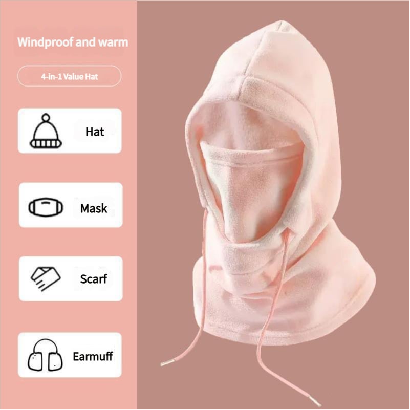 Winter Thermal Fleece Windproof Balaclava Hat - Neck Warmer & Face Cover for Men and Women Outdoor Sports