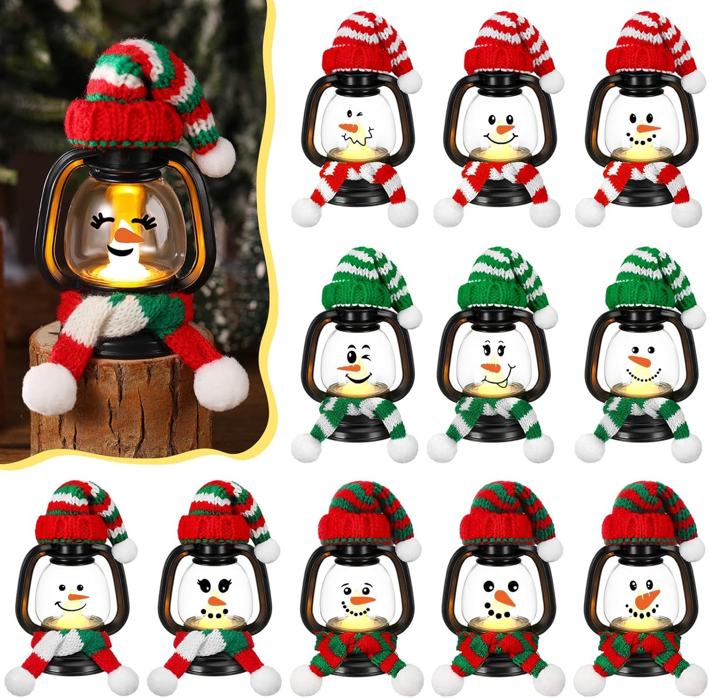 🎄Christmas Sale 49% OFF⛄ Snowman Lantern with Hats and Scarves