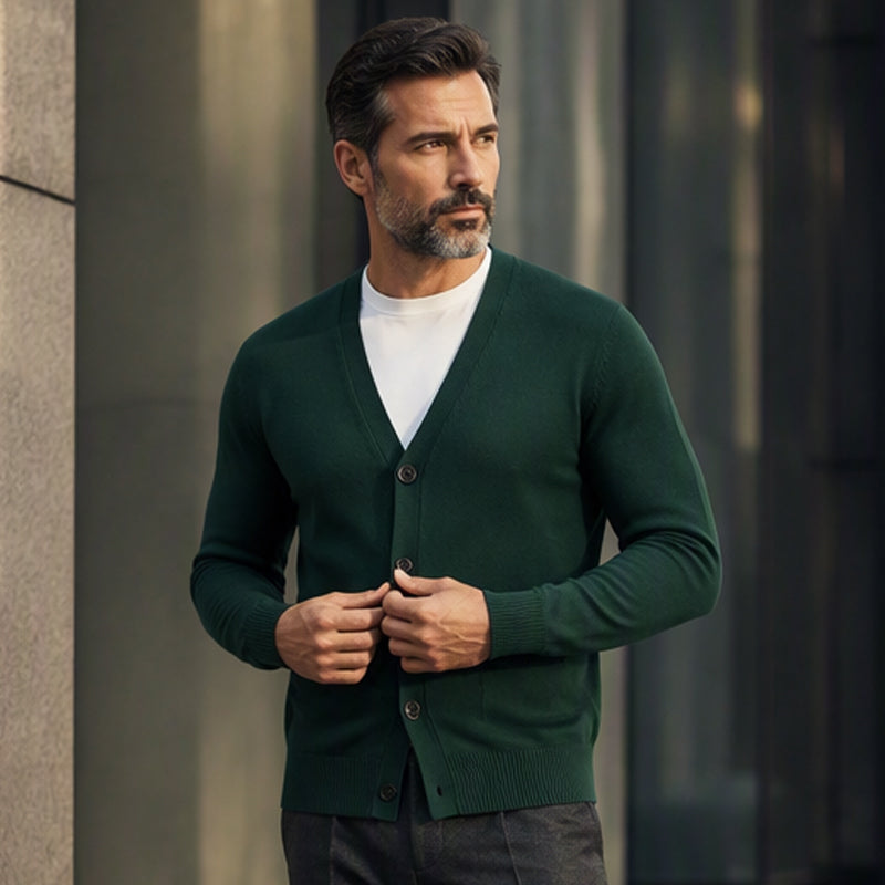 🏆 Bestseller 🧶 Men's V-Neck Knit Cardigan – Timeless Silhouette & All-Day Comfort for Every Occasion
