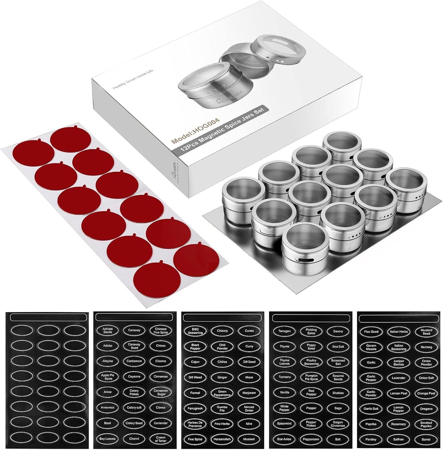 🔥🧂Stainless Steel Magnetic Spice Jars Set