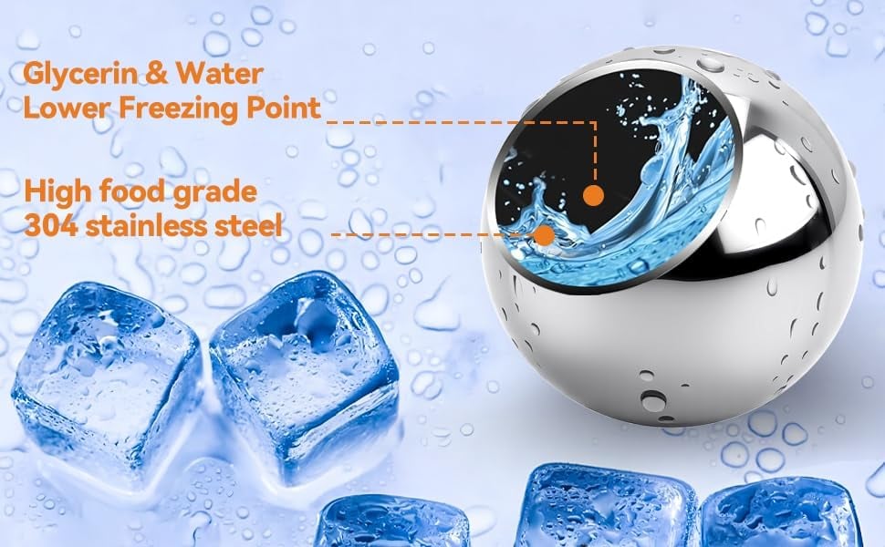 ☕❄️2026 Espresso Cooling Ball • Stainless Steel Frozen Ice Rocks for Coffee