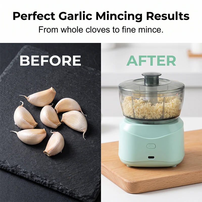 Wireless Mini Food Chopper – One-Touch & Dual S-Blade Design