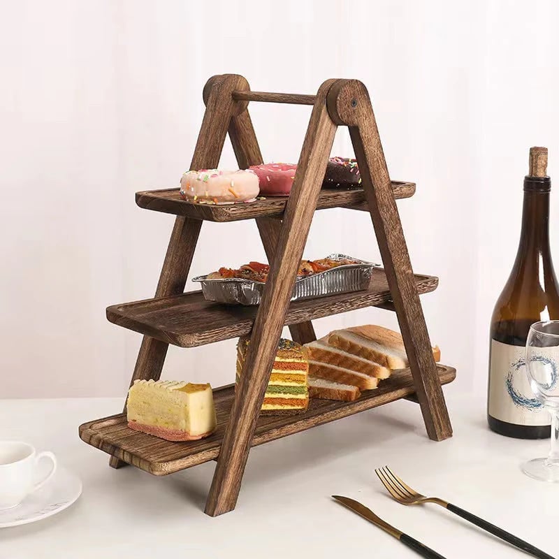 ⏰3-Tier Wooden Serving Tray