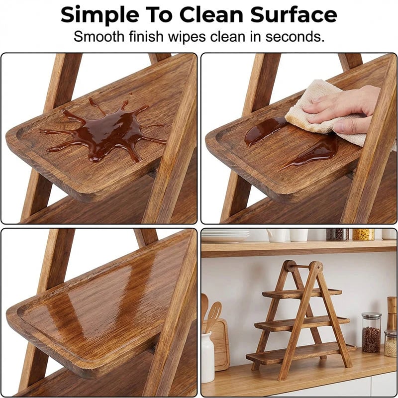 ⏰3-Tier Wooden Serving Tray