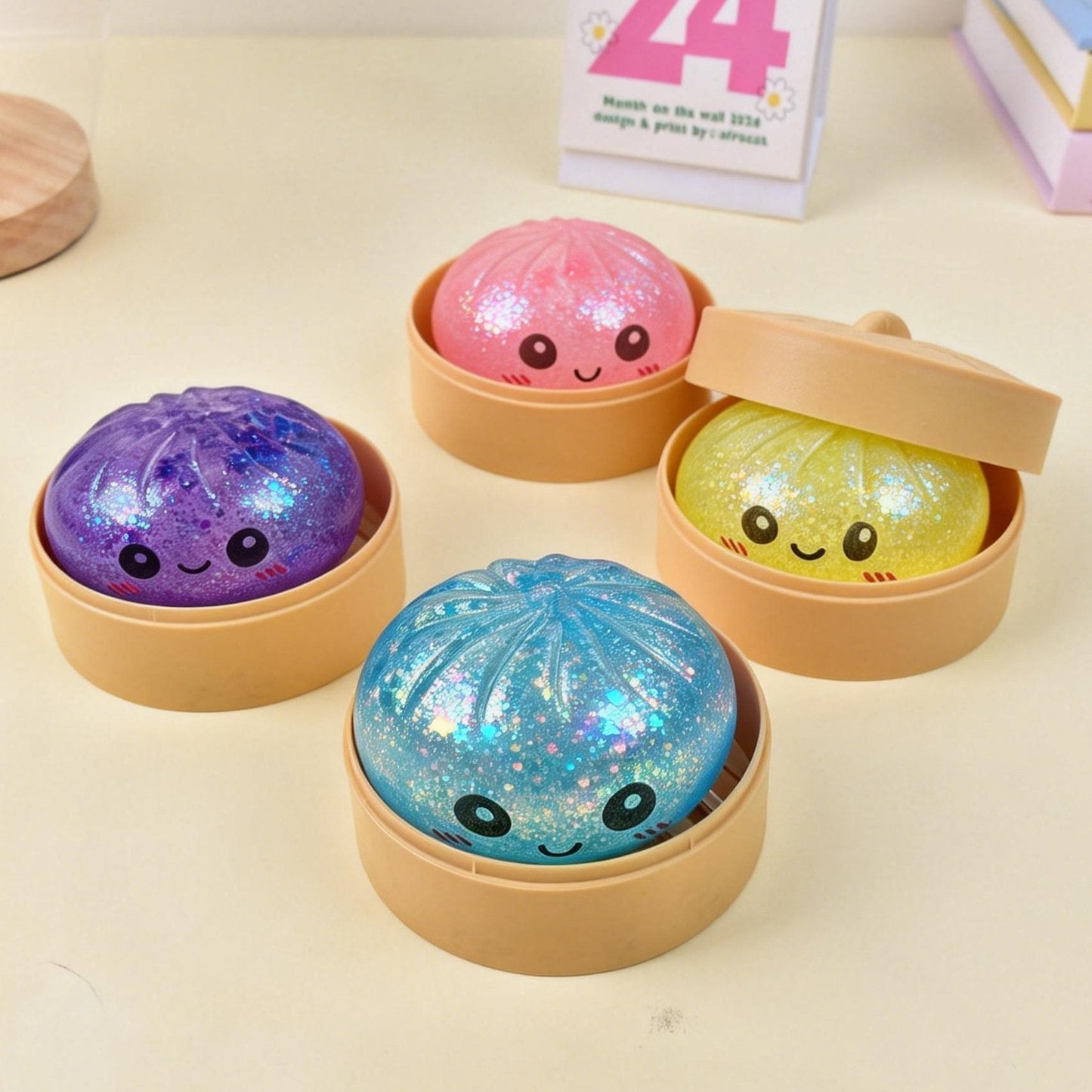 🍔💕Glitter Squishy Bun - Squeeze Away Stress for Instant Calm & Focus