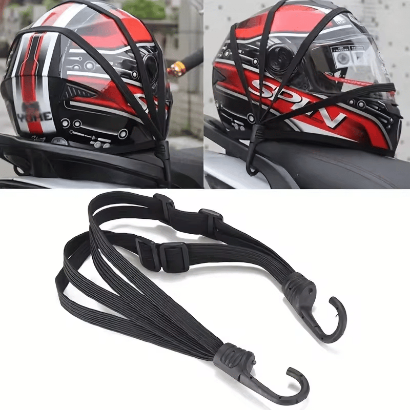 Motorcycle Elastic Hook & Mesh Helmet Carrier - Durable Gear Transport for Everyday Travel