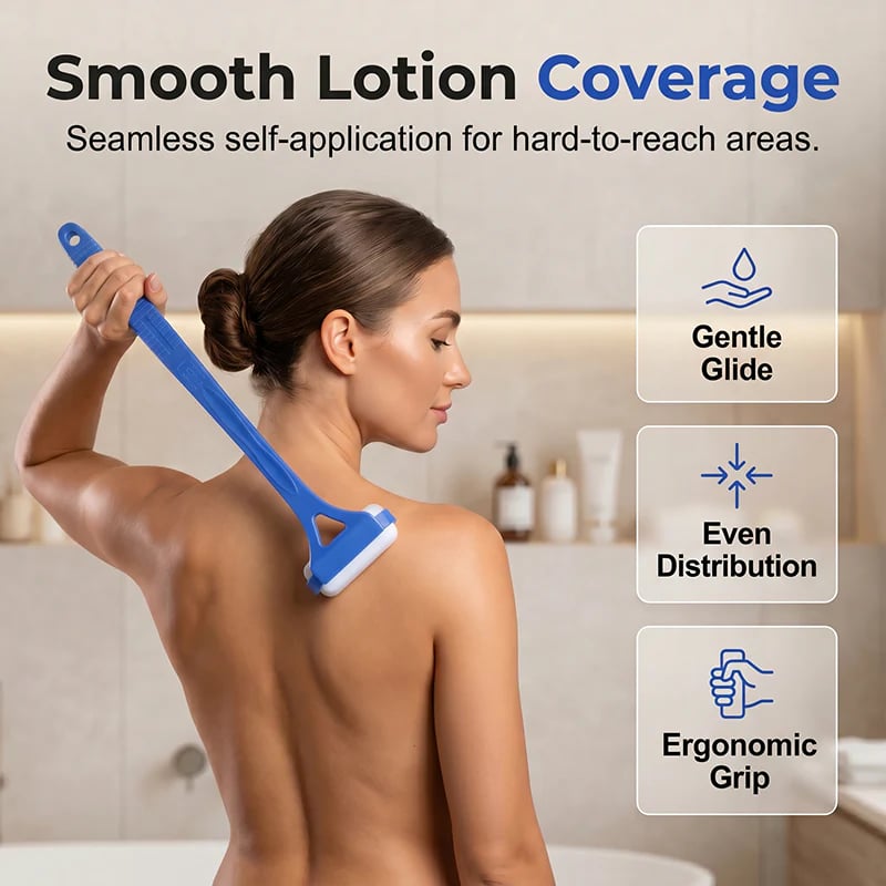 🥳2026 HOT SALE🥳💞50K+ SOLD!🧴✨Long Reach Back Applicator Roller – Smooth glide, curved ergonomic handle. Apply lotion & sunscreen to every spot – no twisting, no stretching! 🌀💪