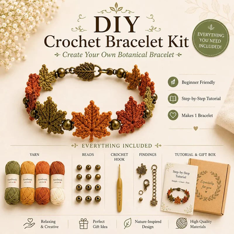 Nature-Inspired DIY Crochet Bracelet Kit