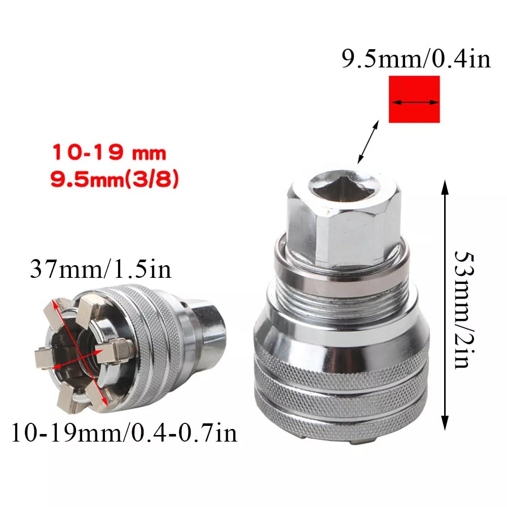 🔧Multi-function Universal Socket Wrench Tool - Universal Maintenance Tool for 3/8" Drive Ratchet Torque Wrench and Power Drill