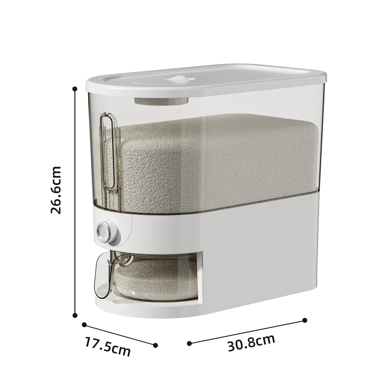 🍚 One-Touch Rice Dispenser: Airtight Seal, Measured Portions, Pest-Proof Storage