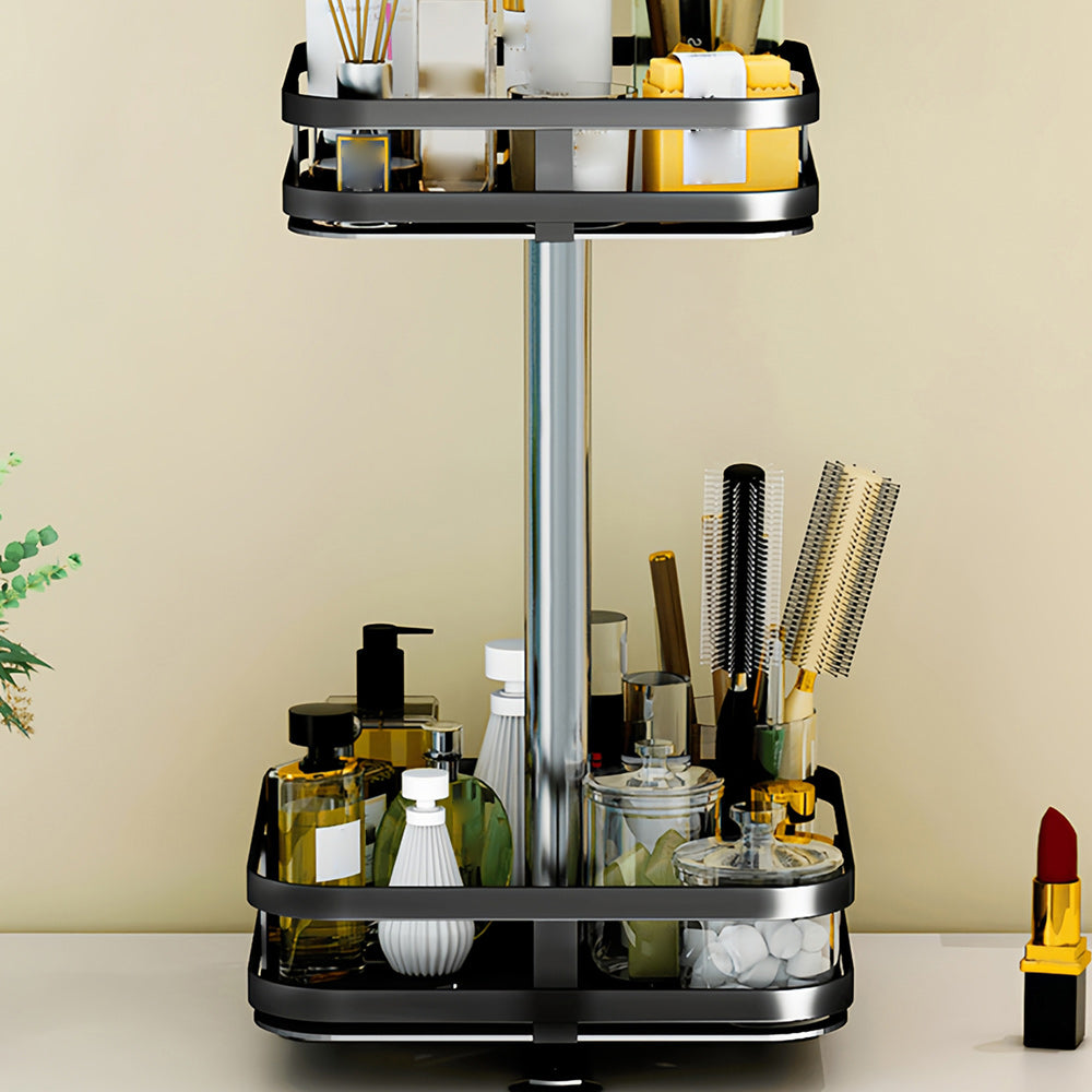 The 360° rotating storage rack can be used in any scene
