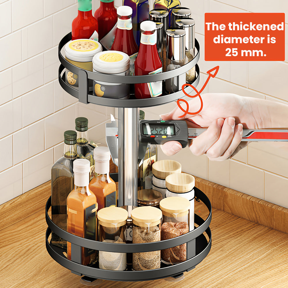 The 360° rotating storage rack can be used in any scene