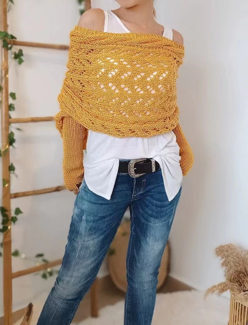 🔥Knitted Cable Wrap, Shrugs For Women, Knitted Wrap