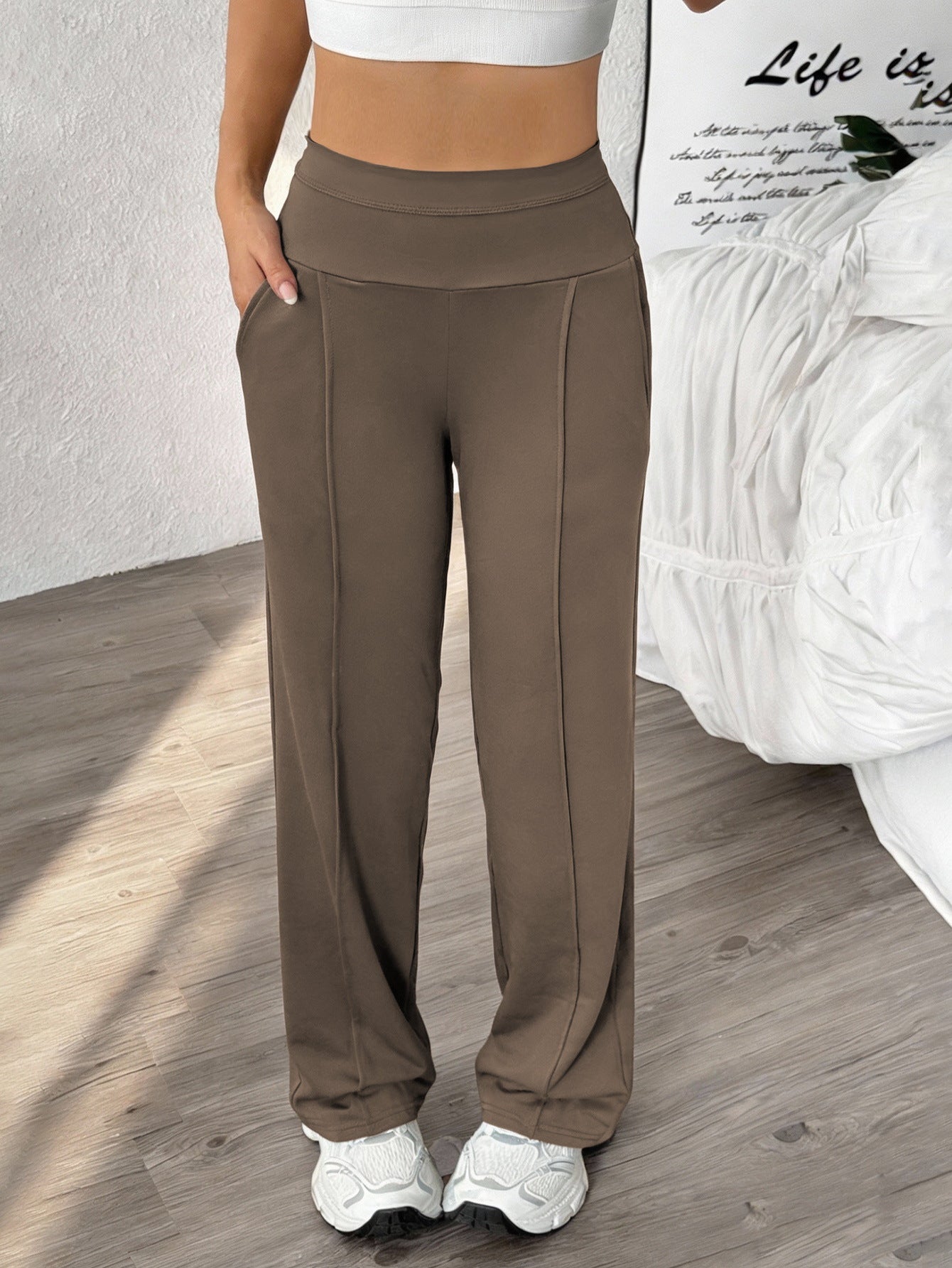 💕Women's Plain Loose Straight Leg Pants