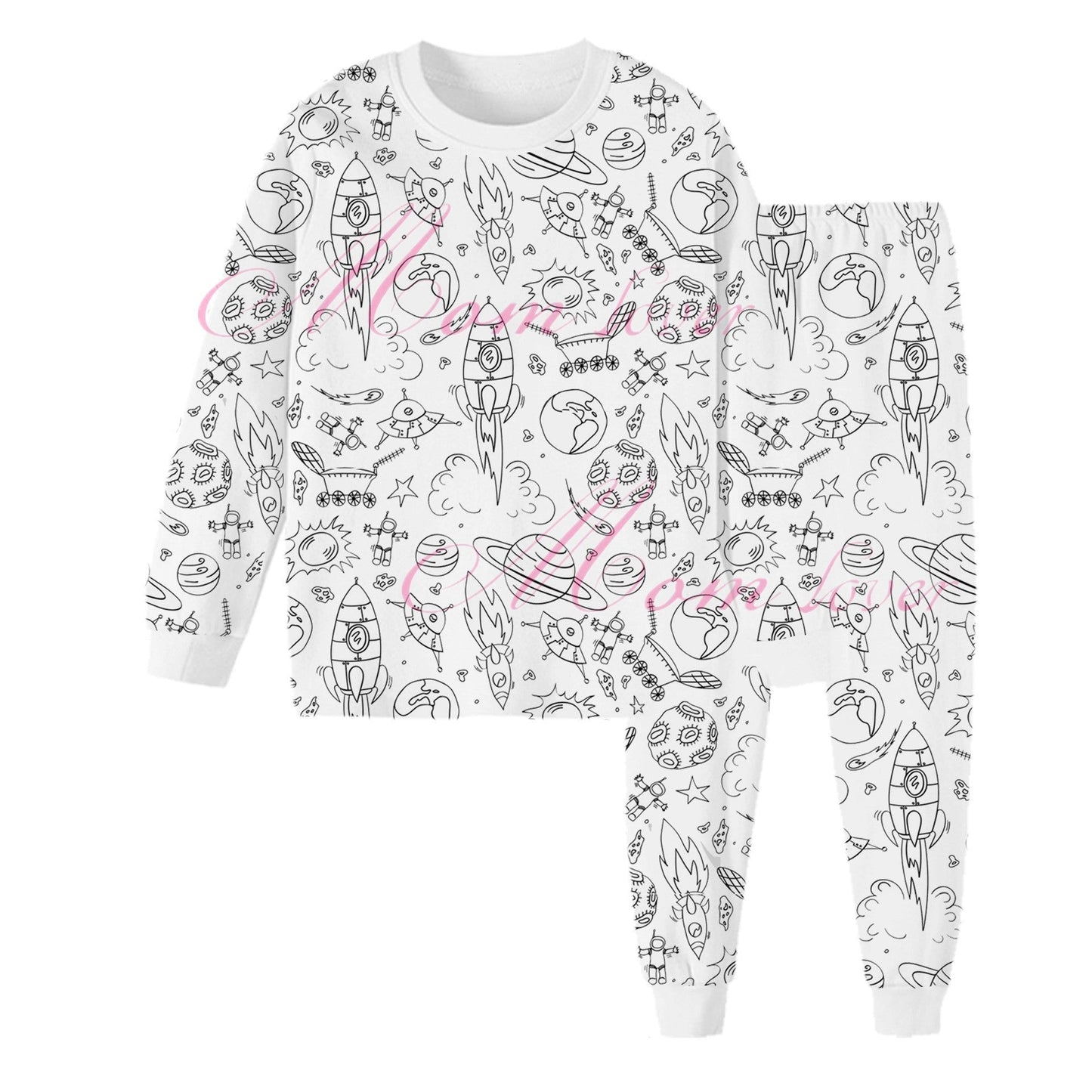 🛏️✨ DIY Cartoon Colorable Pajamas for Kids - Washable Fabric with 10 Non-Toxic Markers for Creative Fun 🎨👧