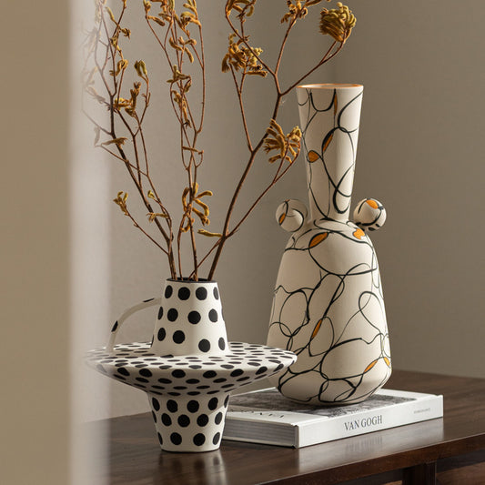 Abstract art ceramic vase