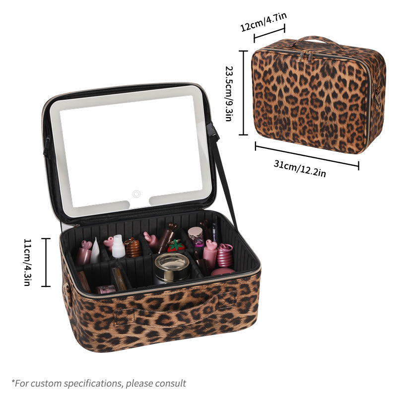 Portable Vanity Case With Lighted Mirror