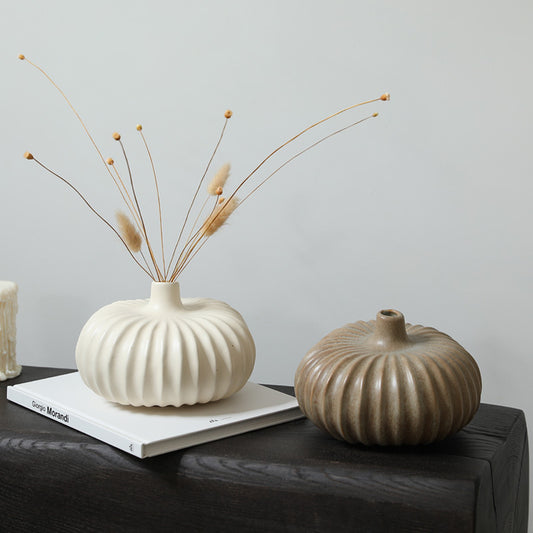 Stylish pumpkin-shaped ceramic vase