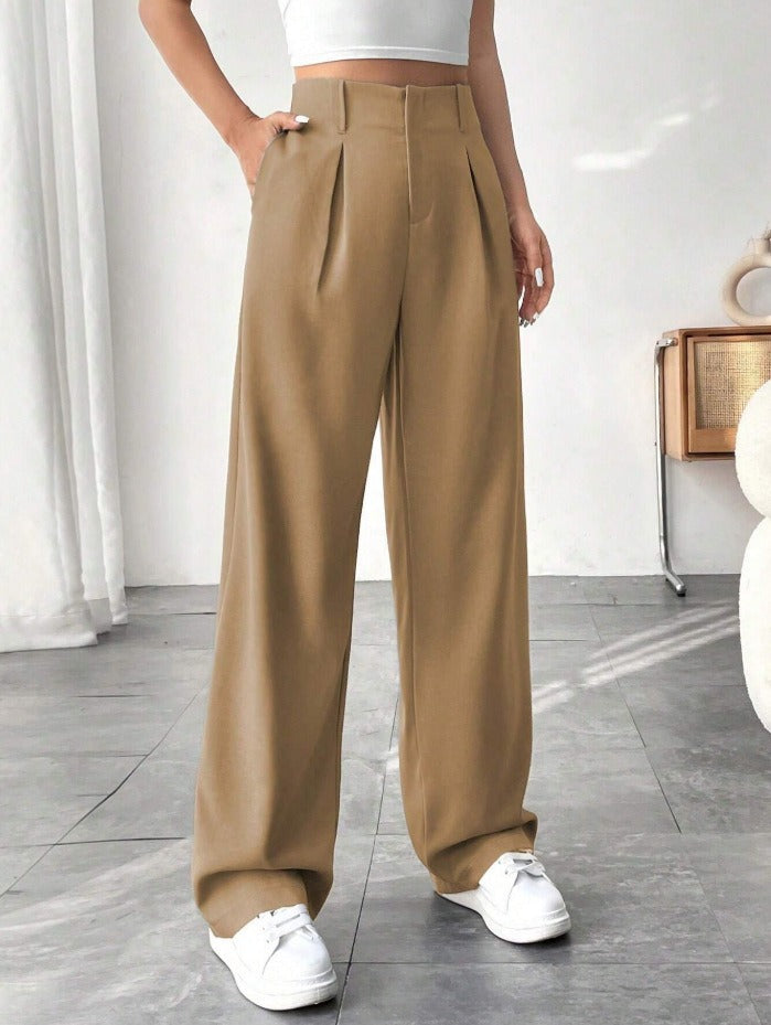 🏆💝New Style✨Women's High Waisted Straight Leg Work Trousers , Smart & Casual Look for Office and Beyond