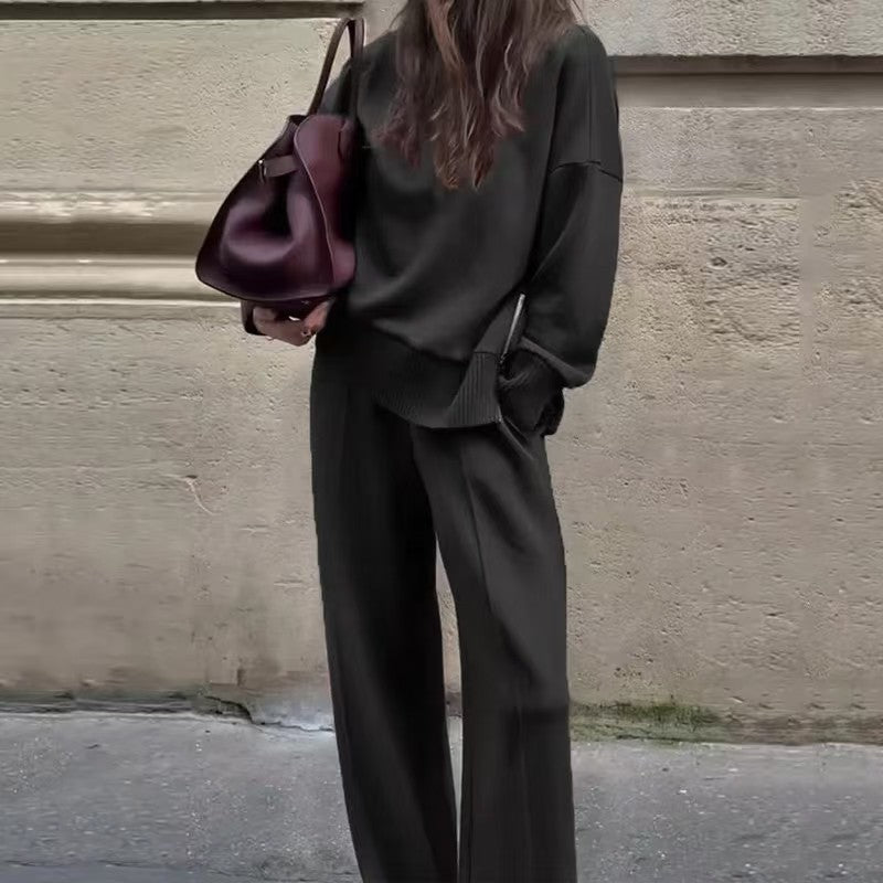 🔥High-Neck Side-Zip Sweatshirt & Pants Set
