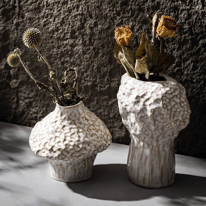 Beige Shaped Ceramic Vase