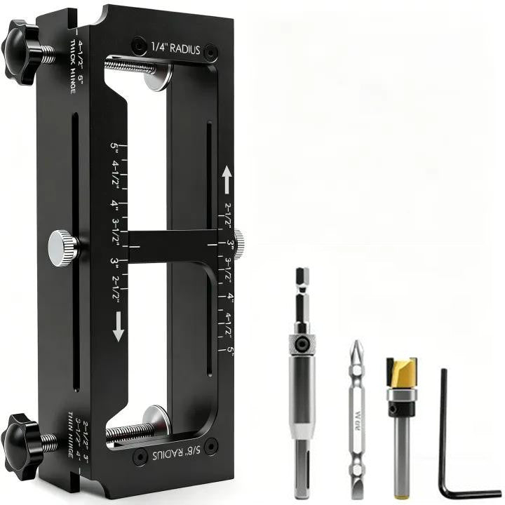 Adjustable Door Hinge Mortise Jig Kit