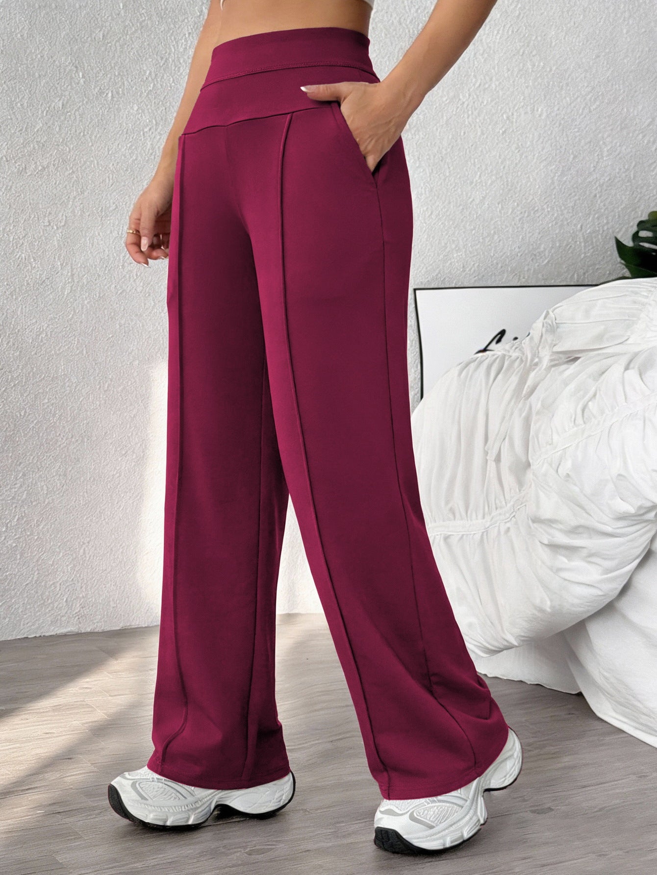 💕Women's Plain Loose Straight Leg Pants