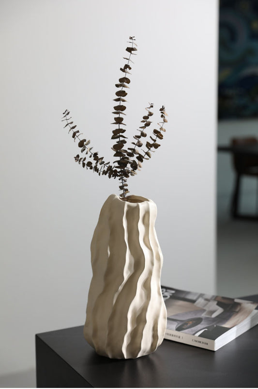 Abstract Curved Art Ceramic Vase