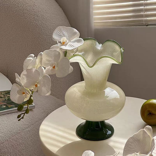 Green Fenton Vintage Glass Vase