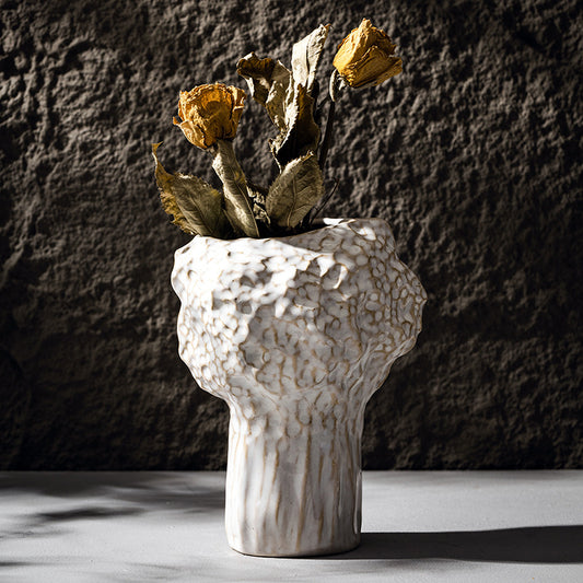 Beige Shaped Ceramic Vase