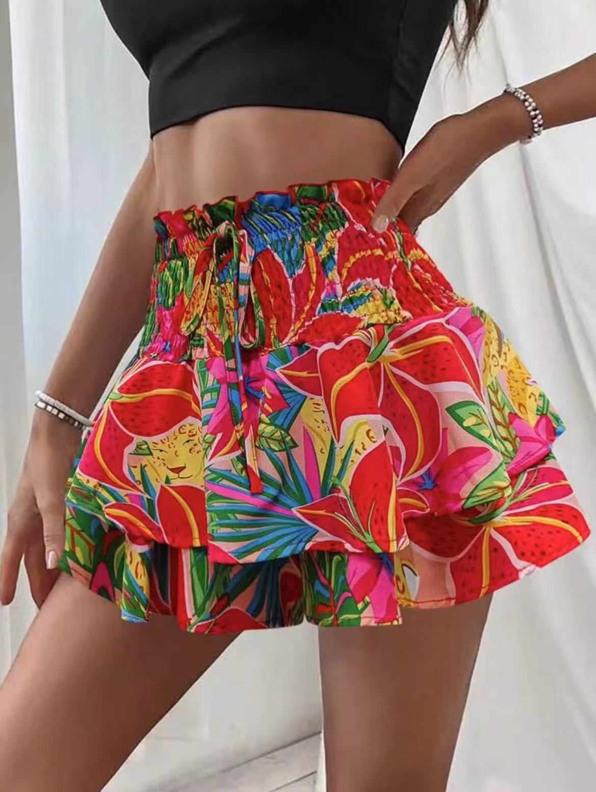 😍💕Lightweight Slimming Floral Ruffle Tiered Skirt✨