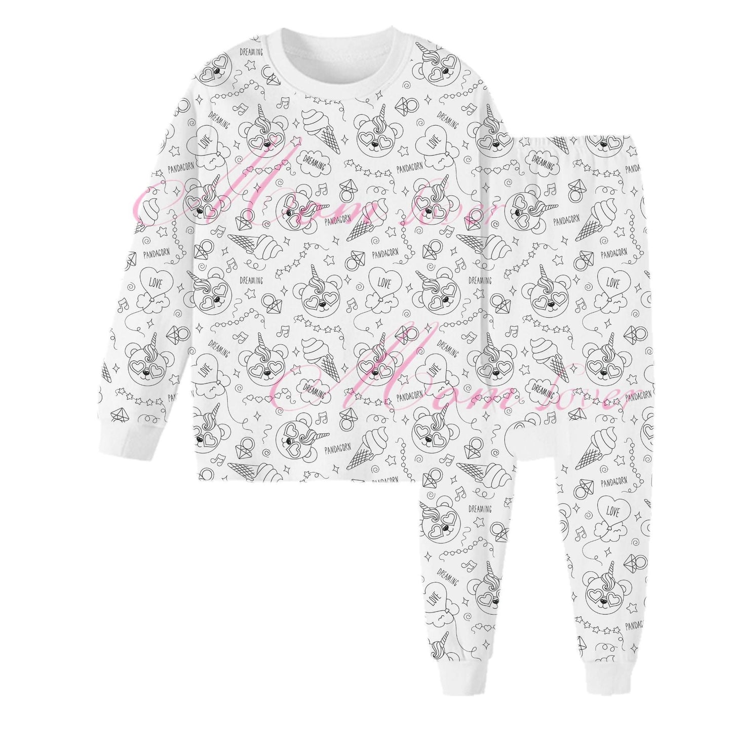 🛏️✨ DIY Cartoon Colorable Pajamas for Kids - Washable Fabric with 10 Non-Toxic Markers for Creative Fun 🎨👧