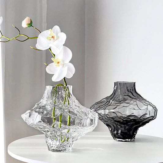 Irregularly shaped creative glass vase
