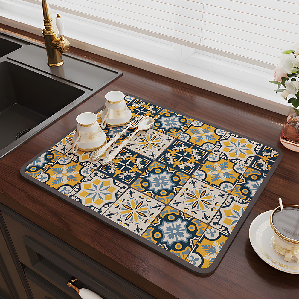 🎁Retro Quick Dry Kitchen Countertop Drain Pad