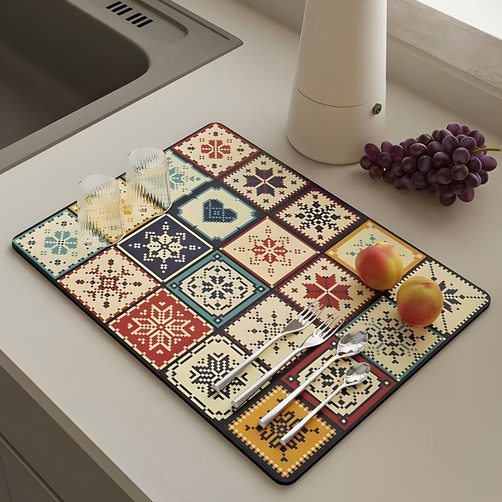 🎁Retro Quick Dry Kitchen Countertop Drain Pad
