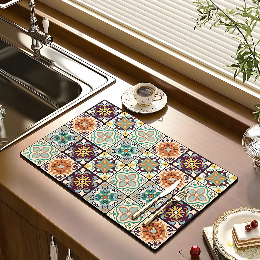 🎁Retro Quick Dry Kitchen Countertop Drain Pad