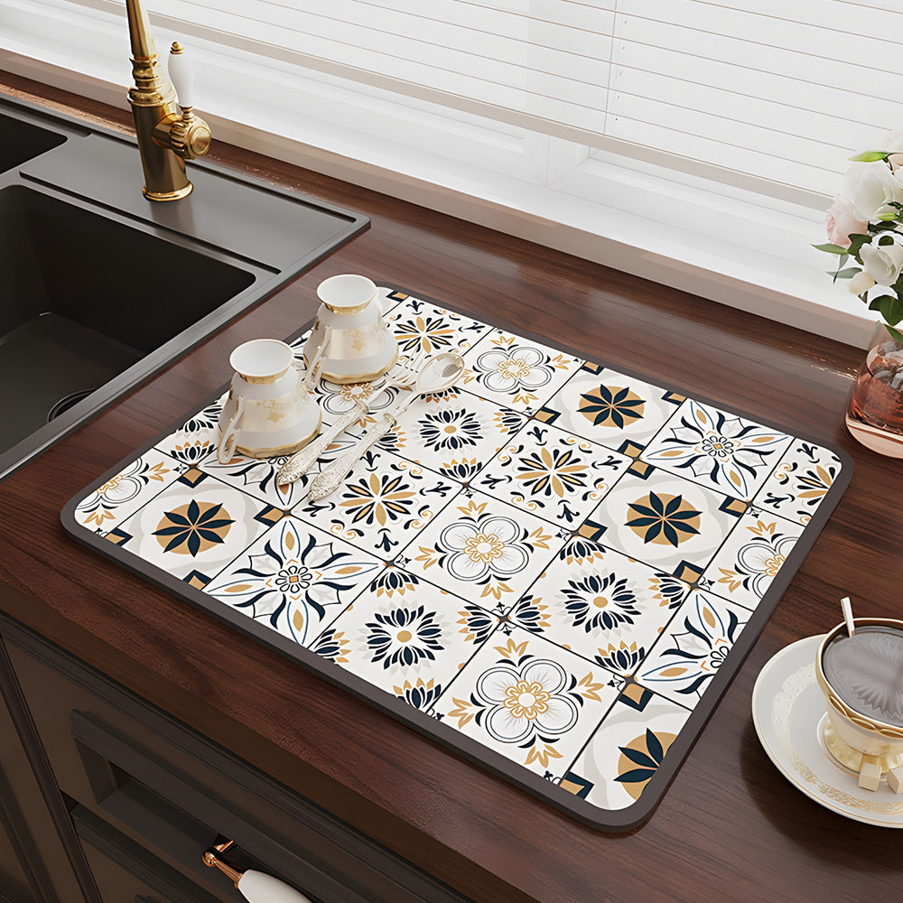 🎁Retro Quick Dry Kitchen Countertop Drain Pad