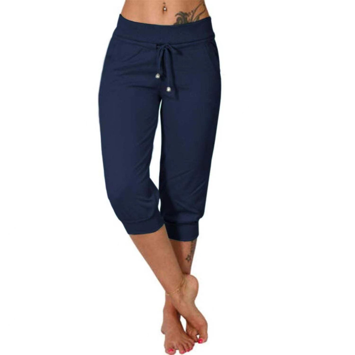 🔥Drawstring Waist Cropped Sweatpants for Lounging