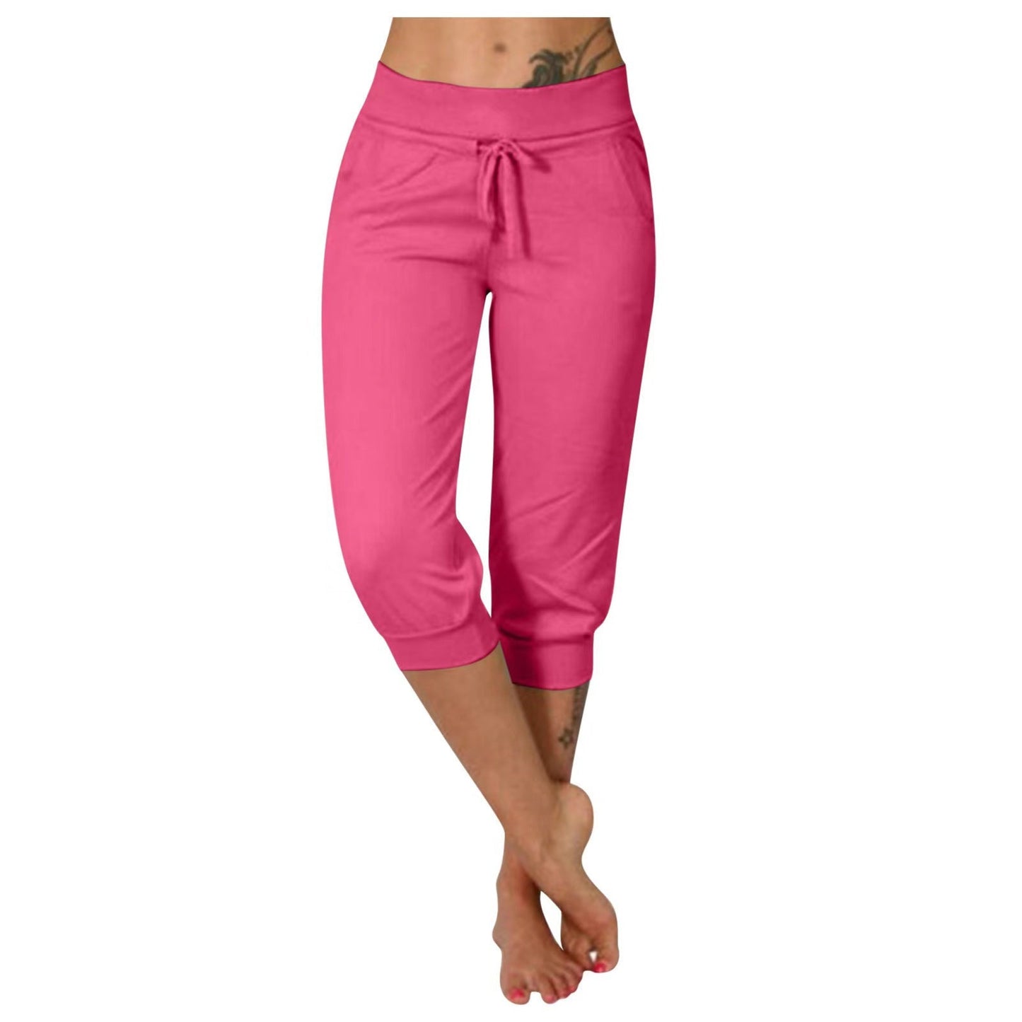 🔥Drawstring Waist Cropped Sweatpants for Lounging