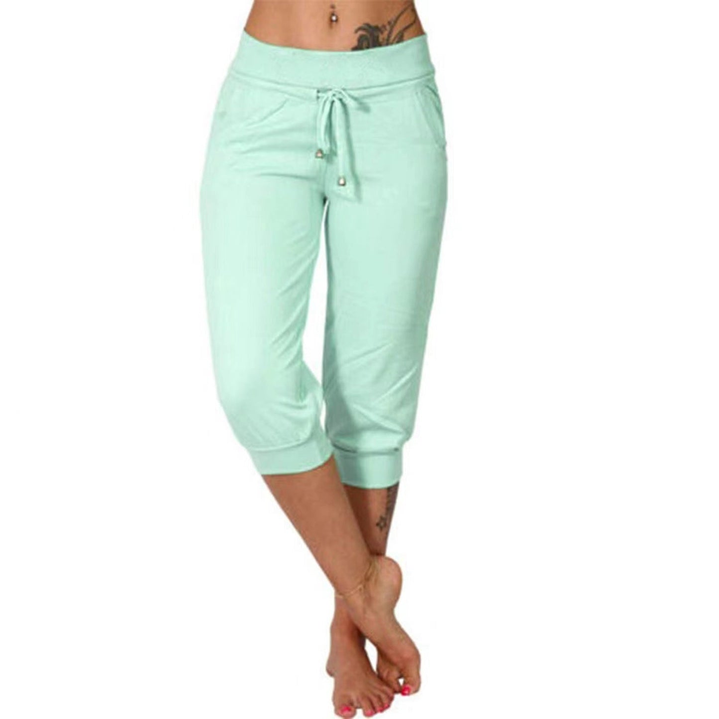 🔥Drawstring Waist Cropped Sweatpants for Lounging