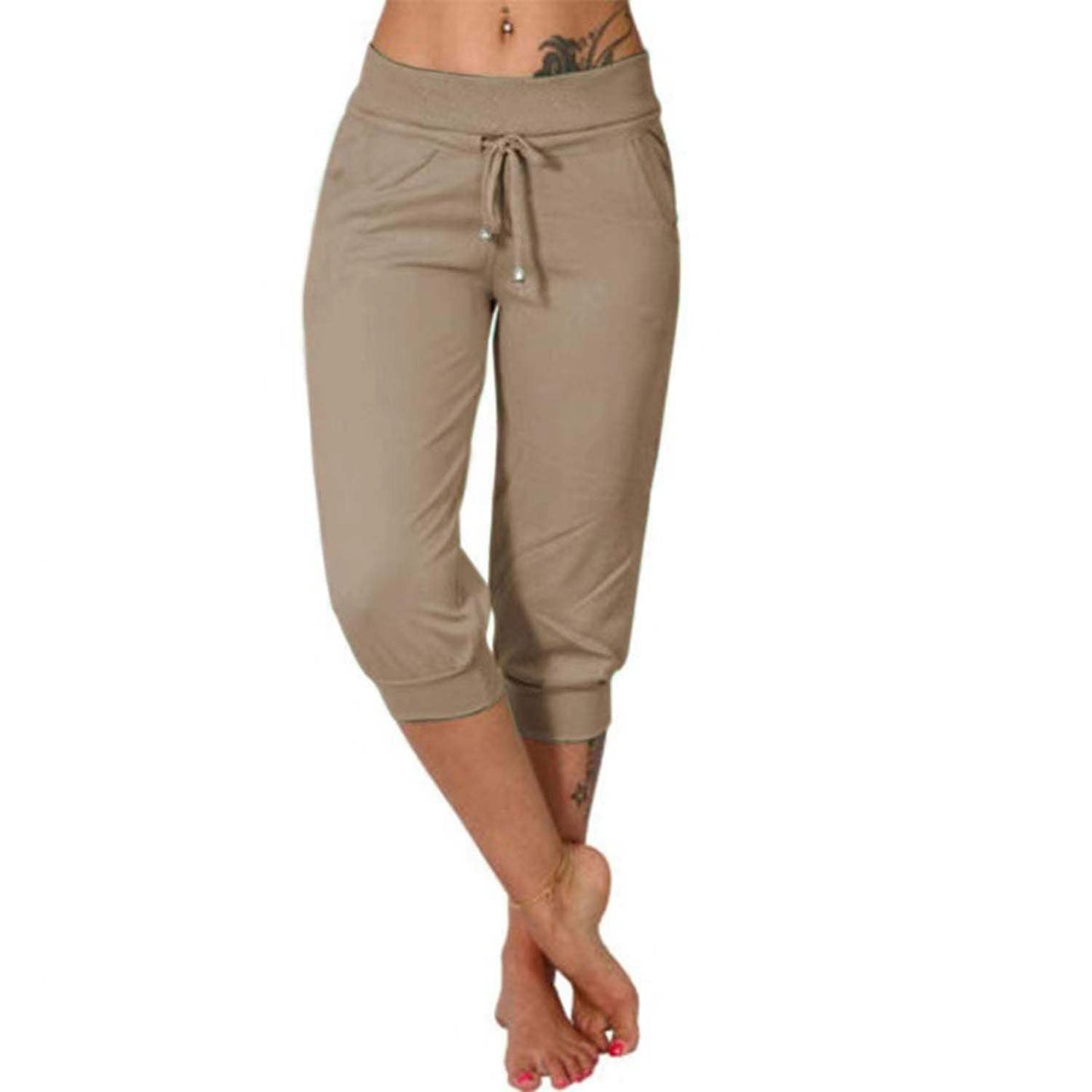 🔥Drawstring Waist Cropped Sweatpants for Lounging
