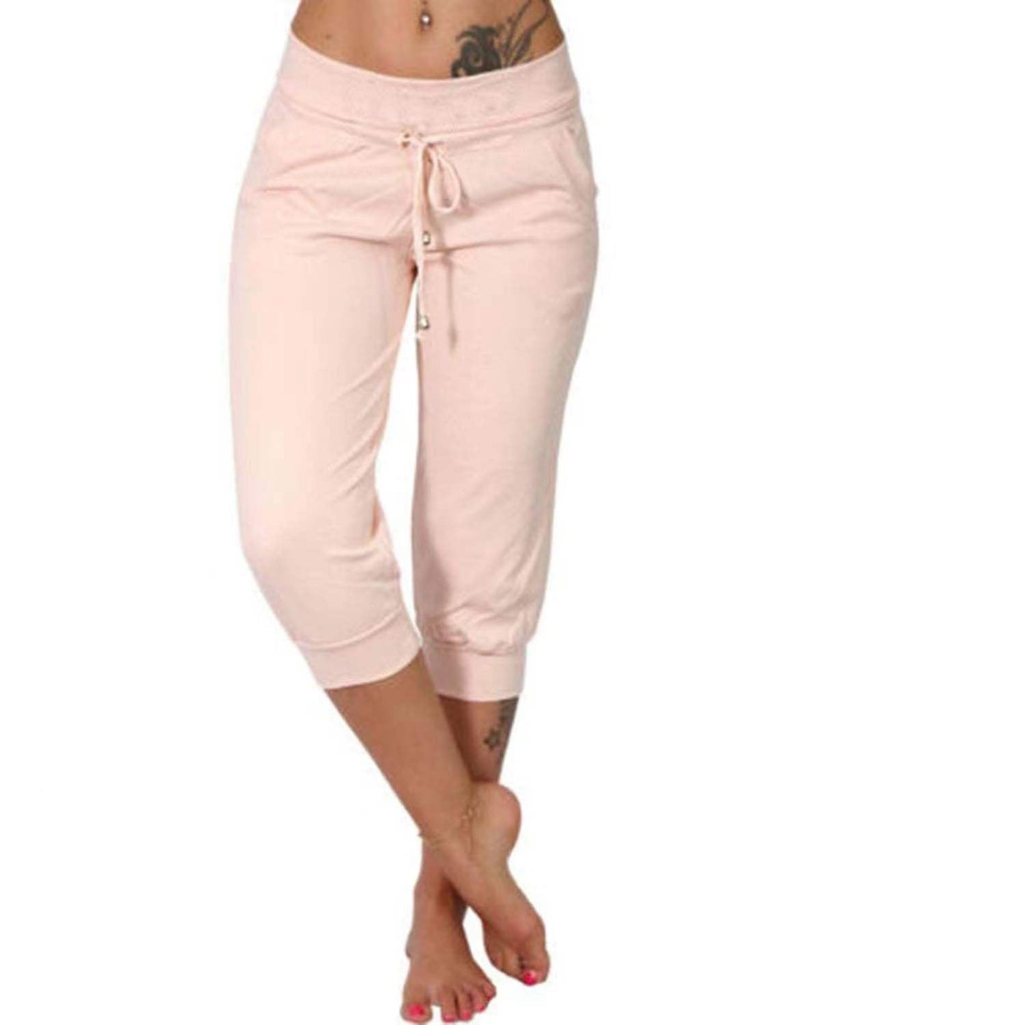🔥Drawstring Waist Cropped Sweatpants for Lounging