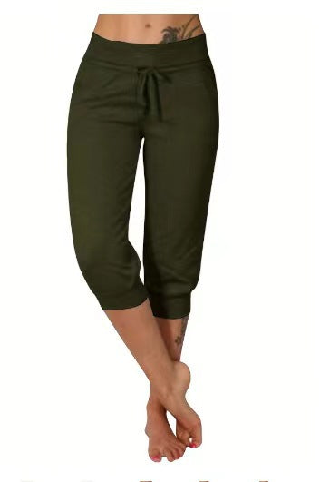 🔥Drawstring Waist Cropped Sweatpants for Lounging